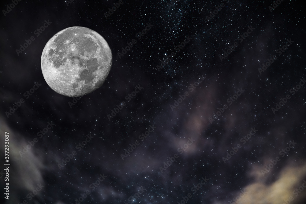 full moon with stars and nebula full moon with stars and nebula