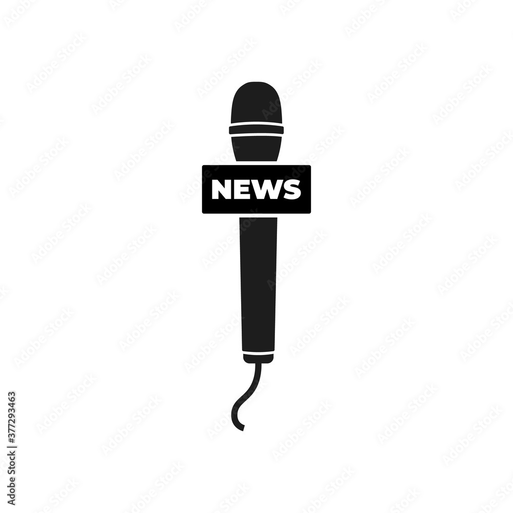 Microphone icon. Live news. Vector illustration Microphone icon. Live news. Vector illustration