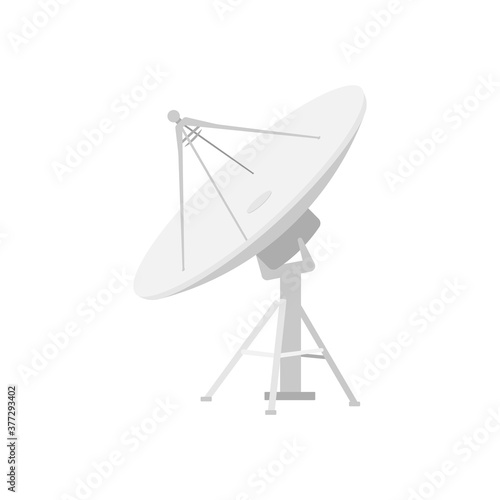 Fototapeta Naklejka Na Ścianę i Meble -  Satellite dishes antenna isolated on white background. Vector illustration.