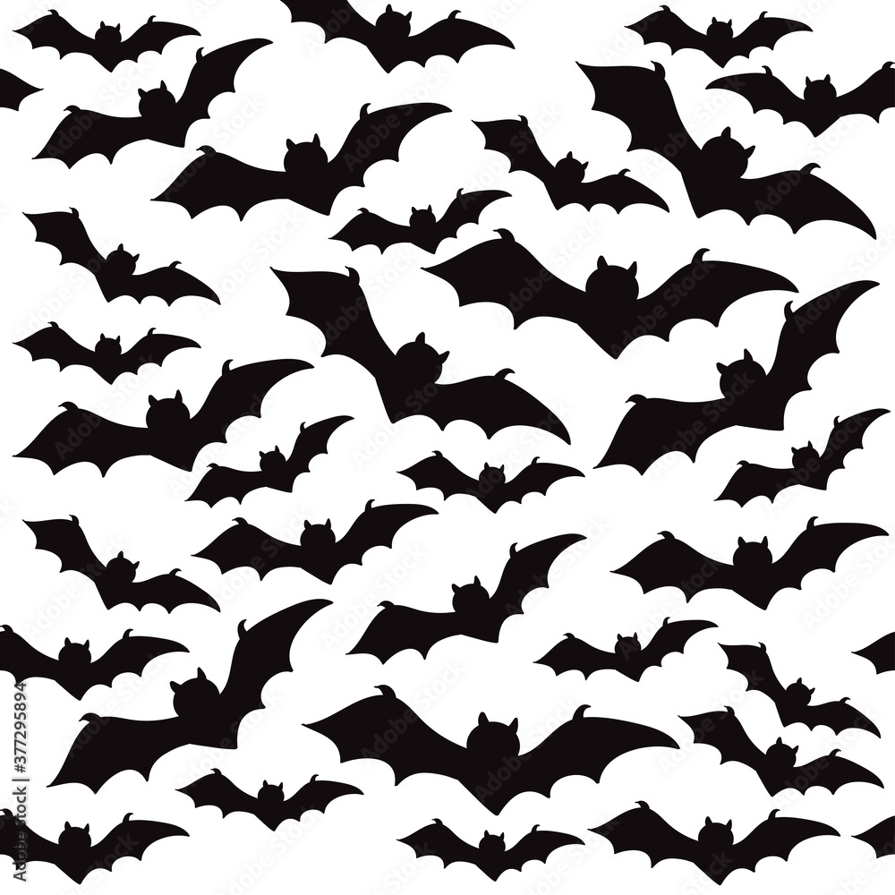 Vector silhouette of bats for the holiday halloween seamless pattern Vector silhouette of bats for the holiday halloween seamless pattern
