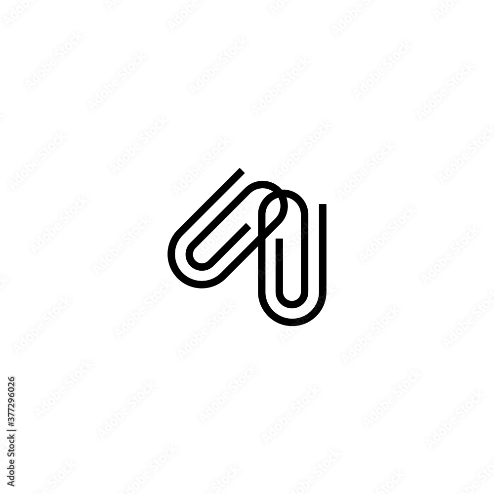 Obraz premium Paperclip Icon in black flat glyph, filled style isolated on white background