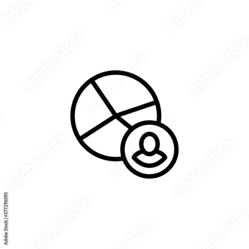 Market Data Icon  in black line style icon, style isolated on white background