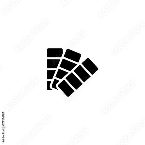 Color Swatch Icon in black flat glyph, filled style isolated on white background