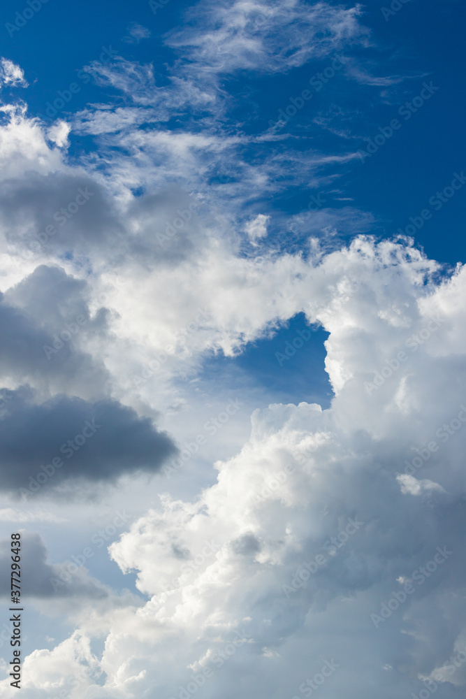 Fototapeta premium 夏の青空と白い雲の風景