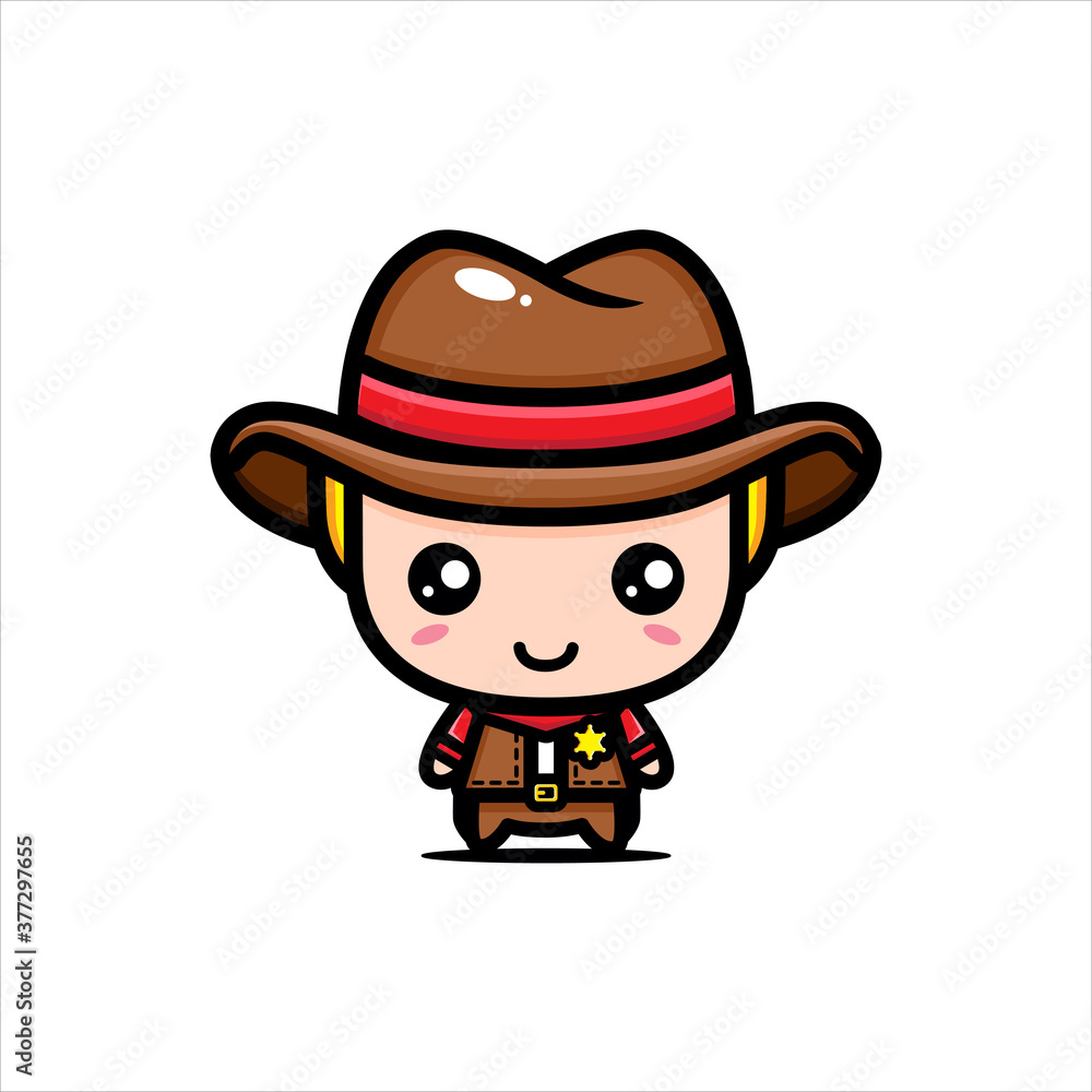 Boy character vector design using cowboy costume Boy character vector design using cowboy costume