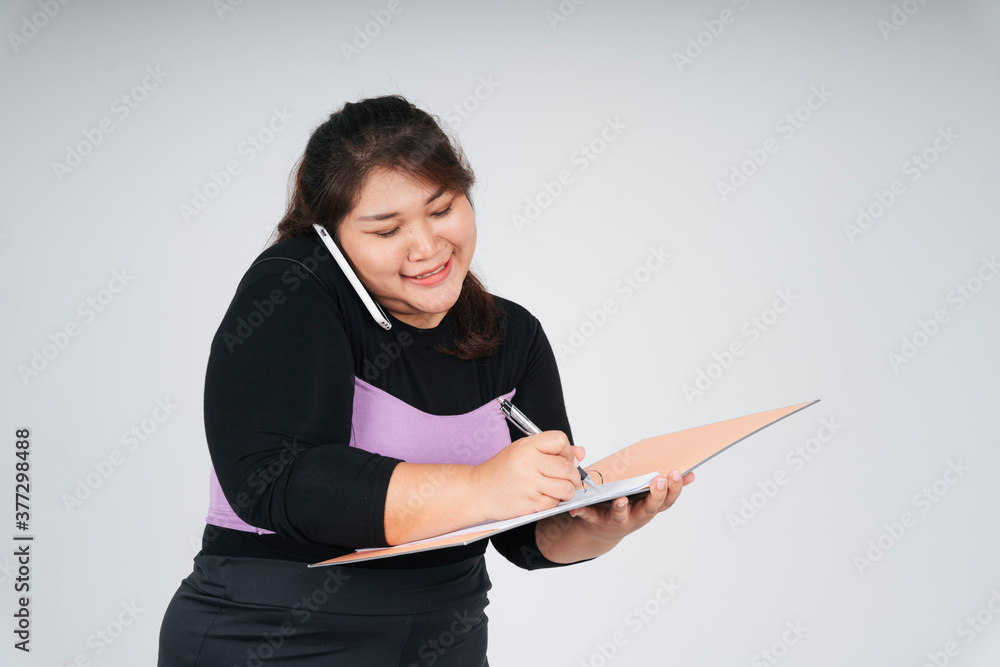 Busy woman working multifunction at once. Busy woman working multifunction at once.