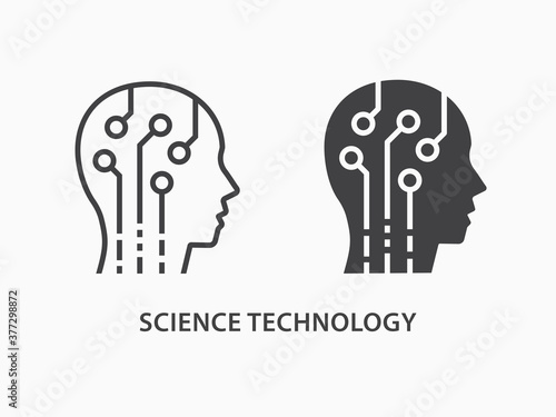Science technology icon on white background.