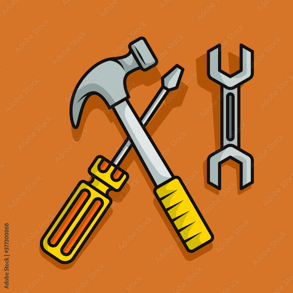 tools for garage and engineer cartoon illustration design vector tools for garage and engineer cartoon illustration design vector