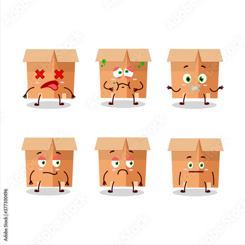 Office boxes cartoon character with nope expression
