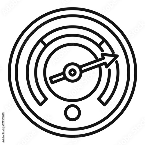 Arrow barometer icon. Outline arrow barometer vector icon for web design isolated on white background