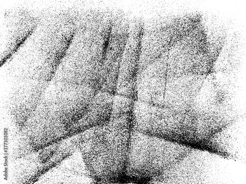 A black and white vector texture of a distressed rolled ink print. Ideal as a background or for adding texture. The vector file has a background fill and a texture layer for easy color scheme changes.