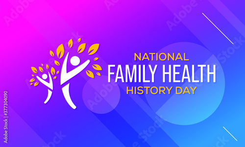 Vector illustration on the theme of National Family health history day observed each year on Thanksgiving day in November.