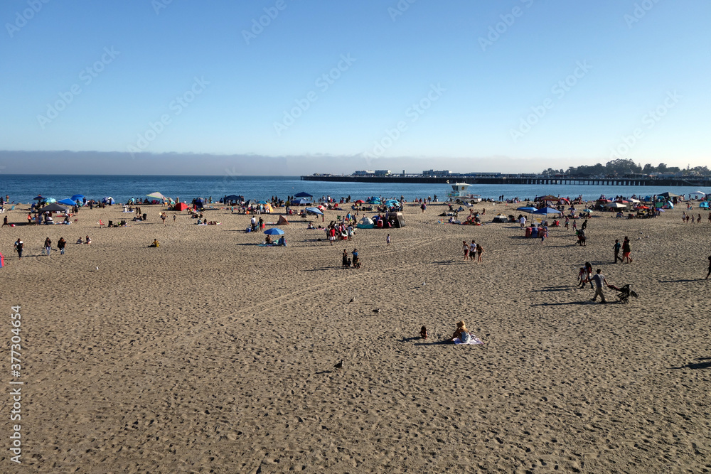 Sandy beach in Santa Cruz California on a summer day Sandy beach in Santa Cruz California on a summer day