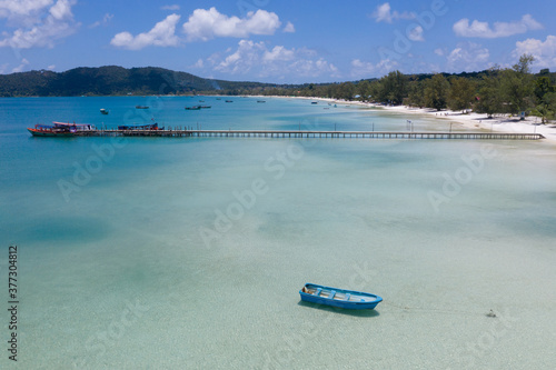 peaceful seascape on koh rong samloem island, cambodia photo