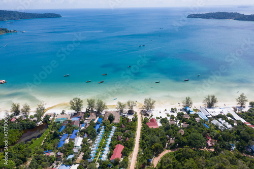 peaceful seascape on koh rong samloem island, cambodia