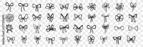 Fotobehang Hand drawn bows doodle set