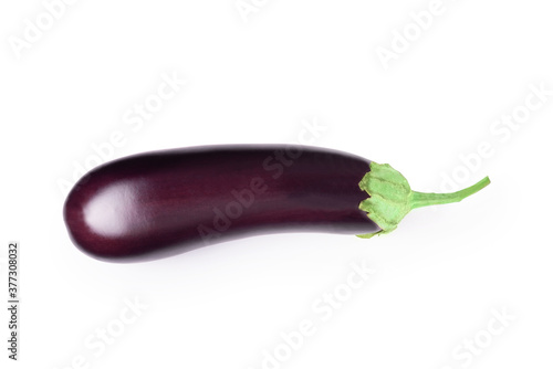 Aubergine eggplant isolated on white background. Clipping Path
