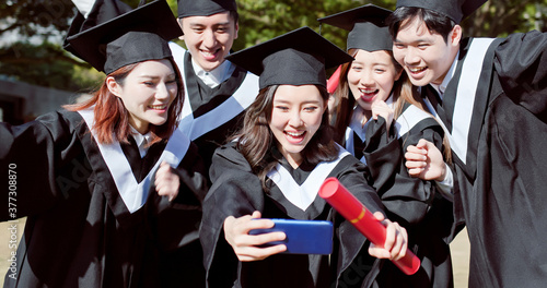 group happy graduate students