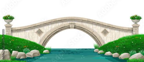 Old stone bridge over the stream
