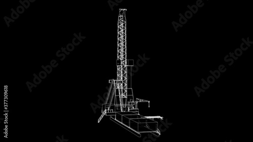 Animated rotation of the Oil rig photo