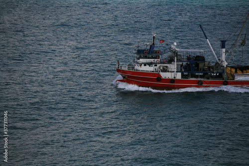 Small fishing boat in the Bosphorus 