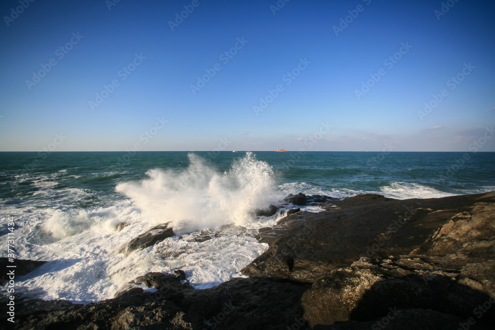 Rumeli Feneri is located on the European side of the Bosporus Strait's Black Sea entrance in Constantinople Rumeli Feneri is located on the European side of the Bosporus Strait's Black Sea entrance in Constantinople