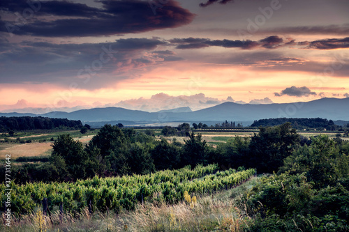 sunset in the mountains