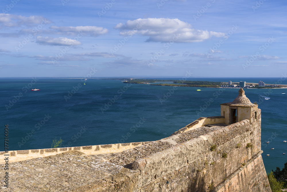 The Fort of Sao Filipe and view of Atlantic Ocean and Troia peninsula in Setubal The Fort of Sao Filipe and view of Atlantic Ocean and Troia peninsula in Setubal