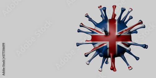 United Kingdom flag in virus shape.