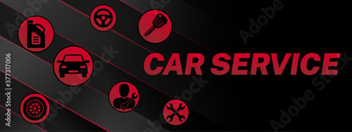 Red Black Car Service Banner Design