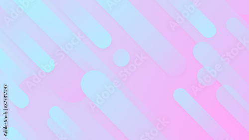 Abstract design with turquoise diagonal geometric shapes on pink background. Modern and trendy background in 4k resolution. Copy space.