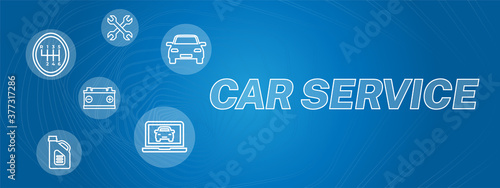 Blue Car Service Banner Background Design