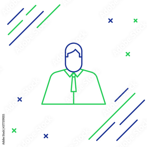 Line Lawyer, attorney, jurist icon isolated on white background. Jurisprudence, law or court icon. Colorful outline concept. Vector.