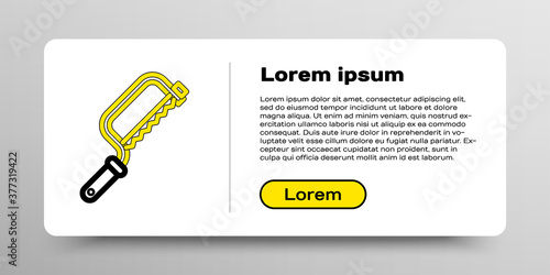 Line Hacksaw icon isolated on white background. Metal saw for wood and metal. Colorful outline concept. Vector.