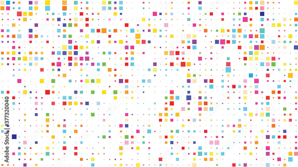 pattern of colorful squares on white background