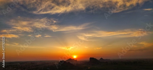 sunset in the mountains