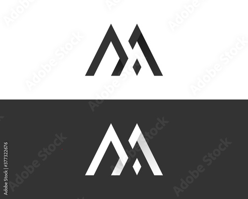 MA alphabet modern, flat and monogram logo design