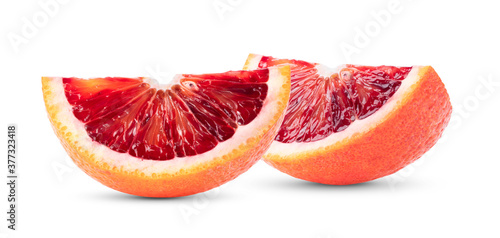 blood oranges on white background.