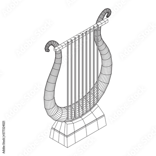 Ancient lyre or harp musical instrument