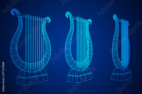 Ancient lyre or harp musical instrument