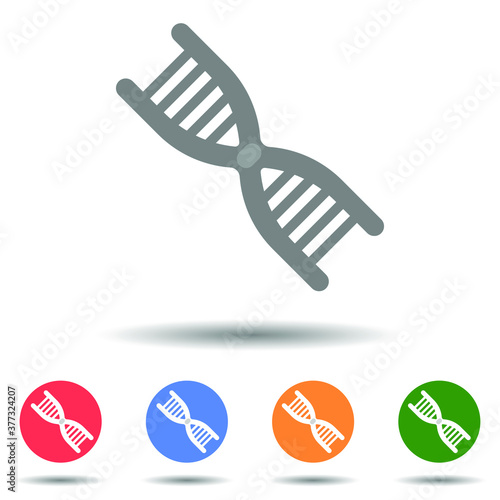 DNA molecule icon vector logo isolated on background