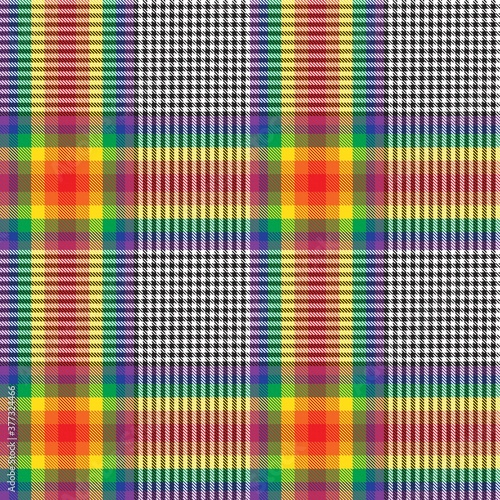 Rainbow Glen Plaid textured Seamless Pattern