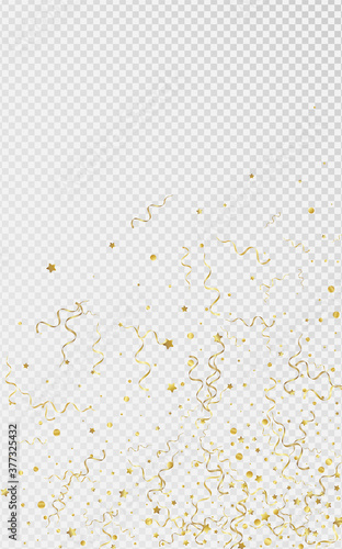 Gold Streamer Paper Vector Transparent 