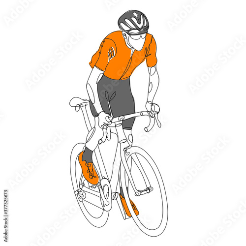 cyclist line drawing vector bike riding