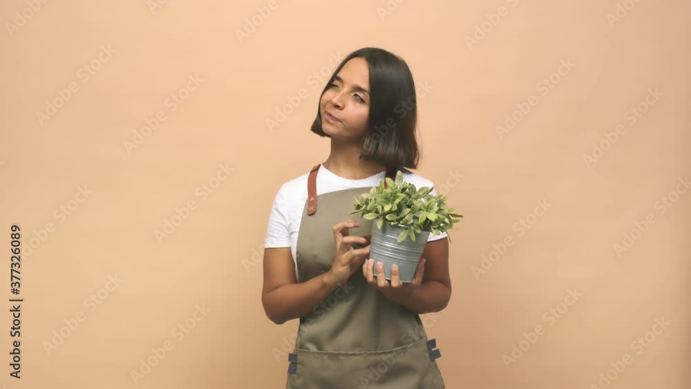 Young gardener indian woman having a good plan 