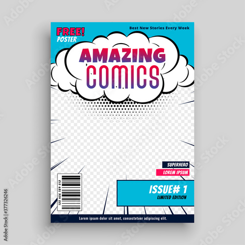 amazing comic book cover page template design