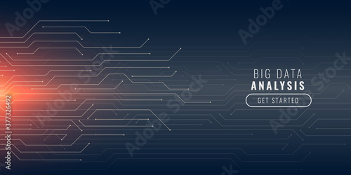 big data technology background with circuit lines