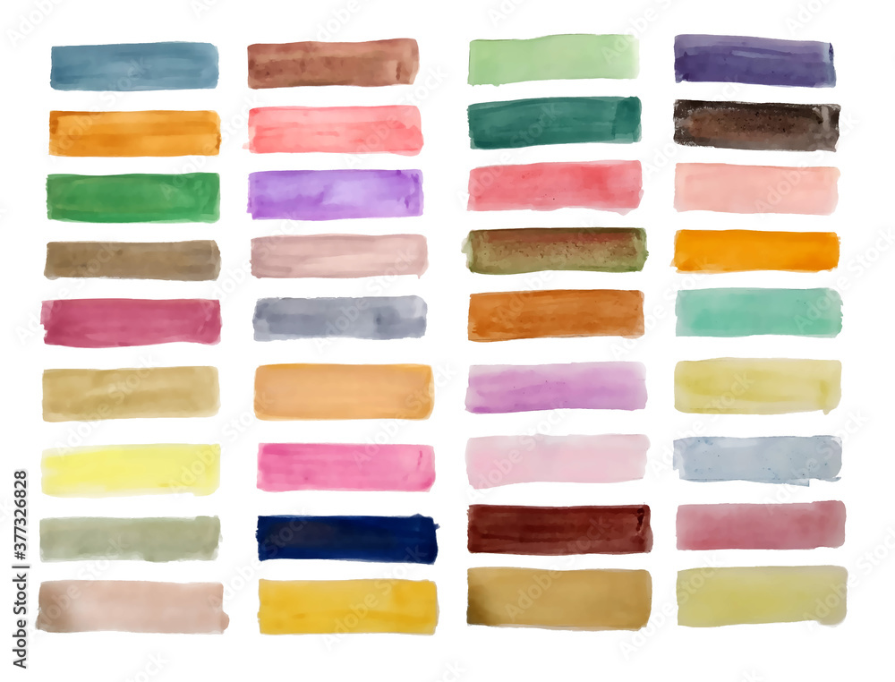 Naklejka premium hand painted watercolor rectangles big set design