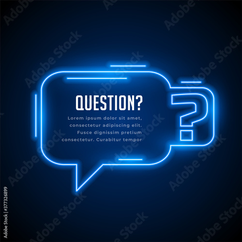 questions neon style background with text space