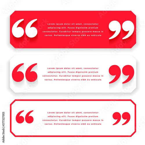 red wide quotes or testimonial template design